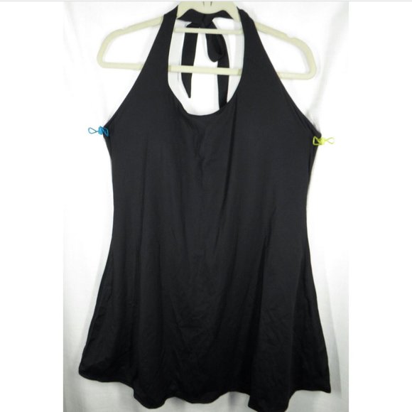 Halara Black Halter Tie 2 in 1 Dress, Shorts, Pockets, Bra - Picture 4 of 10